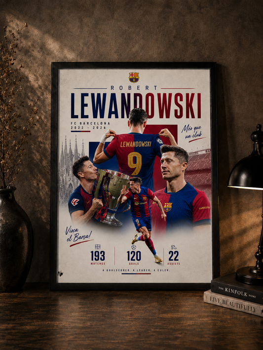 Robert Lewandowski "Barca Legend" - Premium Football Poster