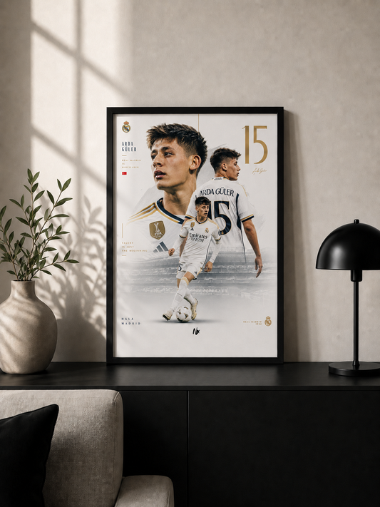 Arda Güler "Blanco" - Premium Football Poster