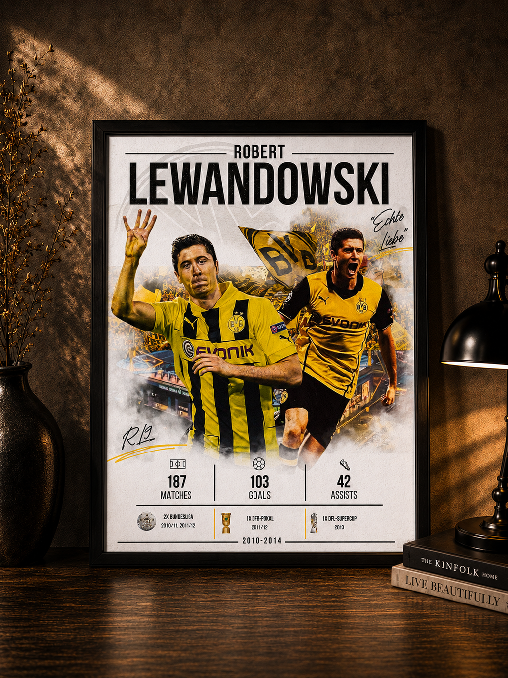 Plakat w ramce – Lewandowski Borussia Dortmund