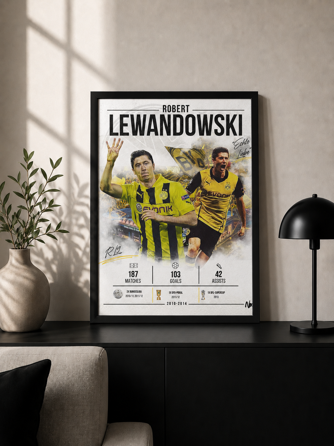 Plakat w ramce – Lewandowski Borussia Dortmund