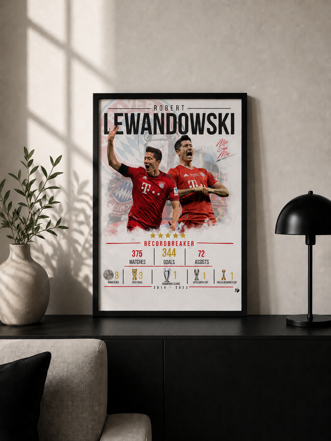 Plakat w ramce – Lewandowski Bayern Monachium