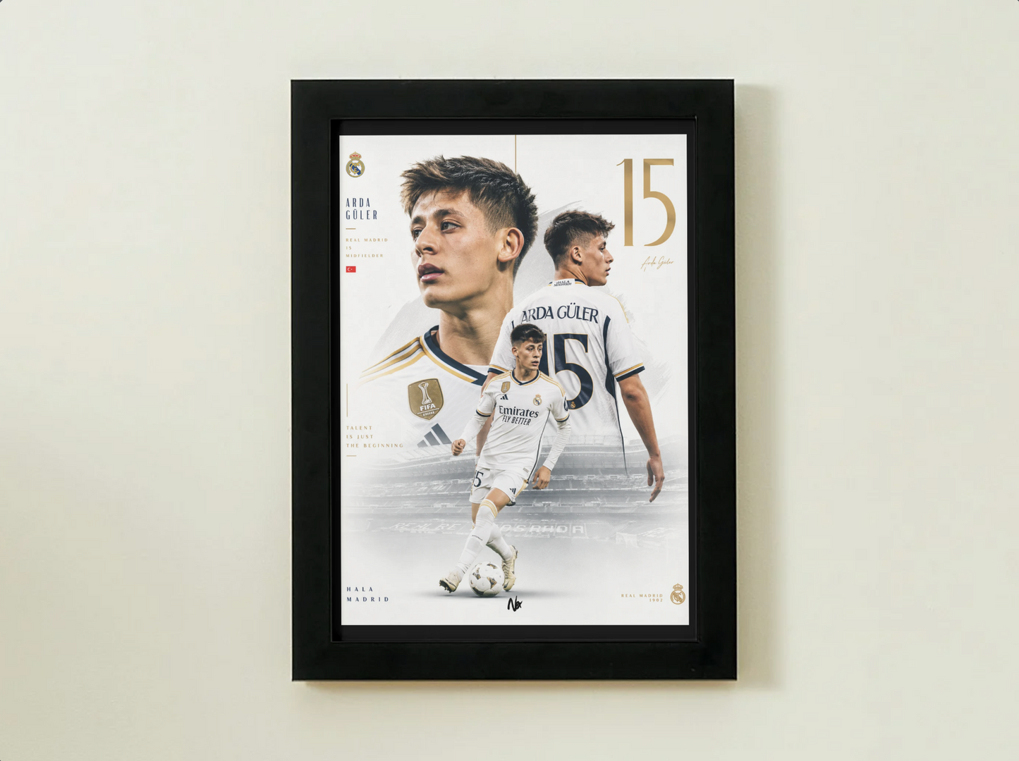 Arda Güler "Blanco" - Premium Football Poster