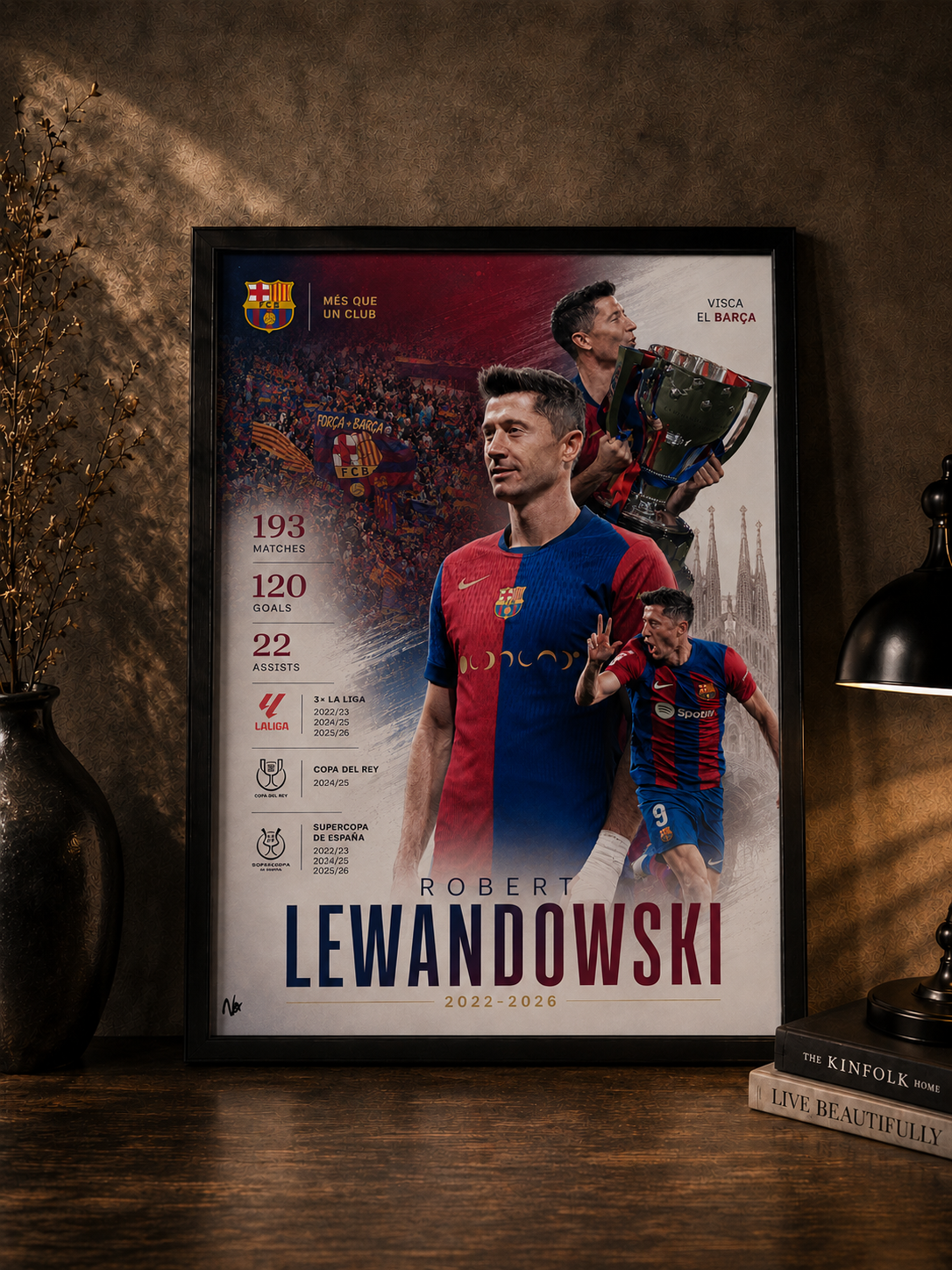 Plakat w ramce – Lewandowski FC Barcelona II