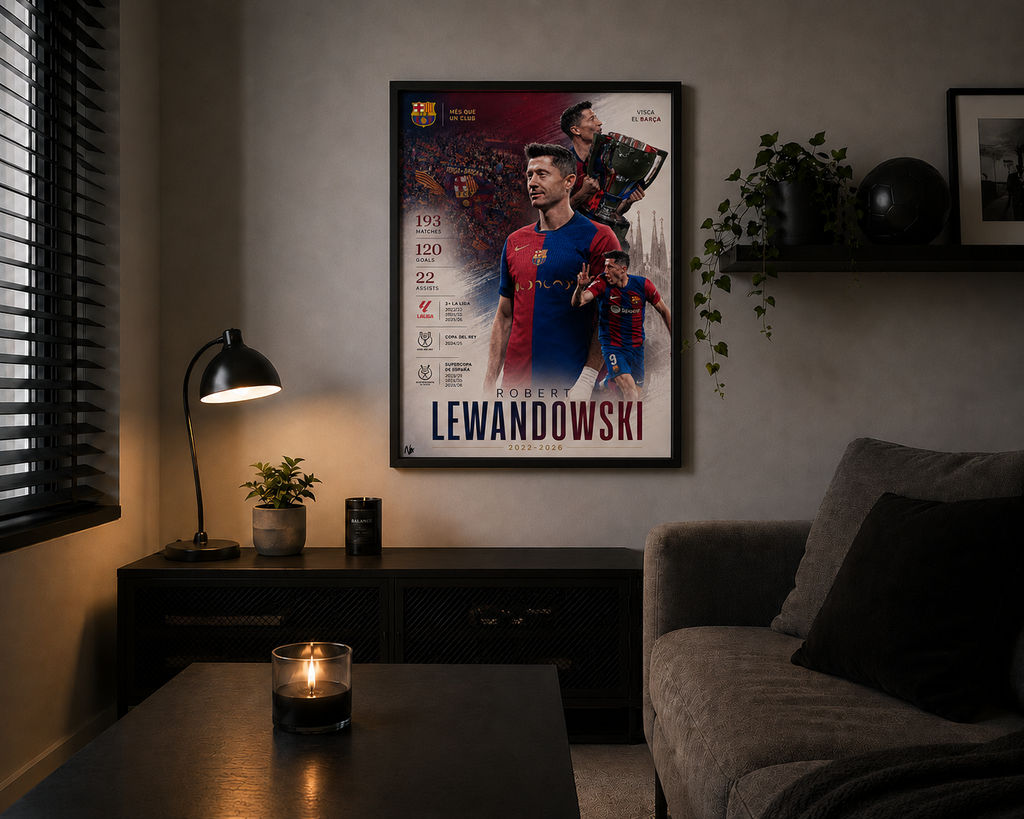Plakat w ramce – Lewandowski FC Barcelona II