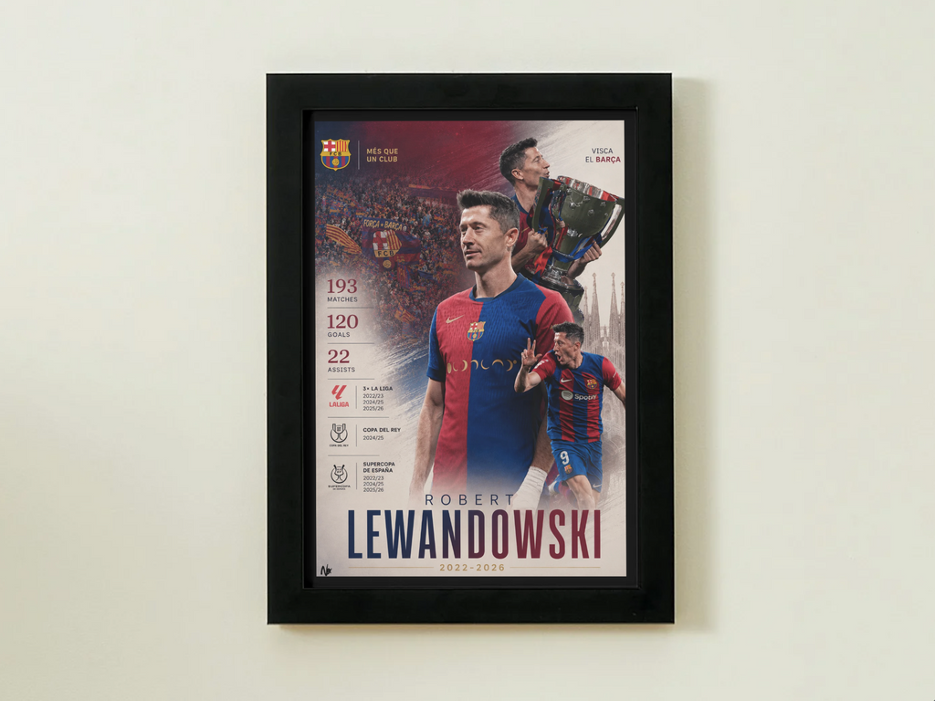 Plakat w ramce – Lewandowski FC Barcelona II