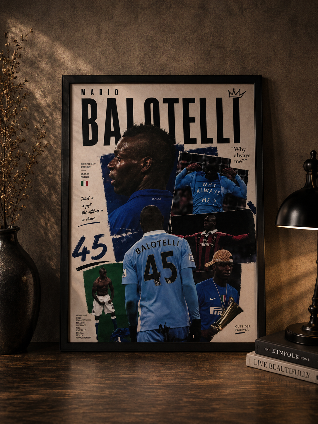 Plakat w ramce – Mario Balotelli