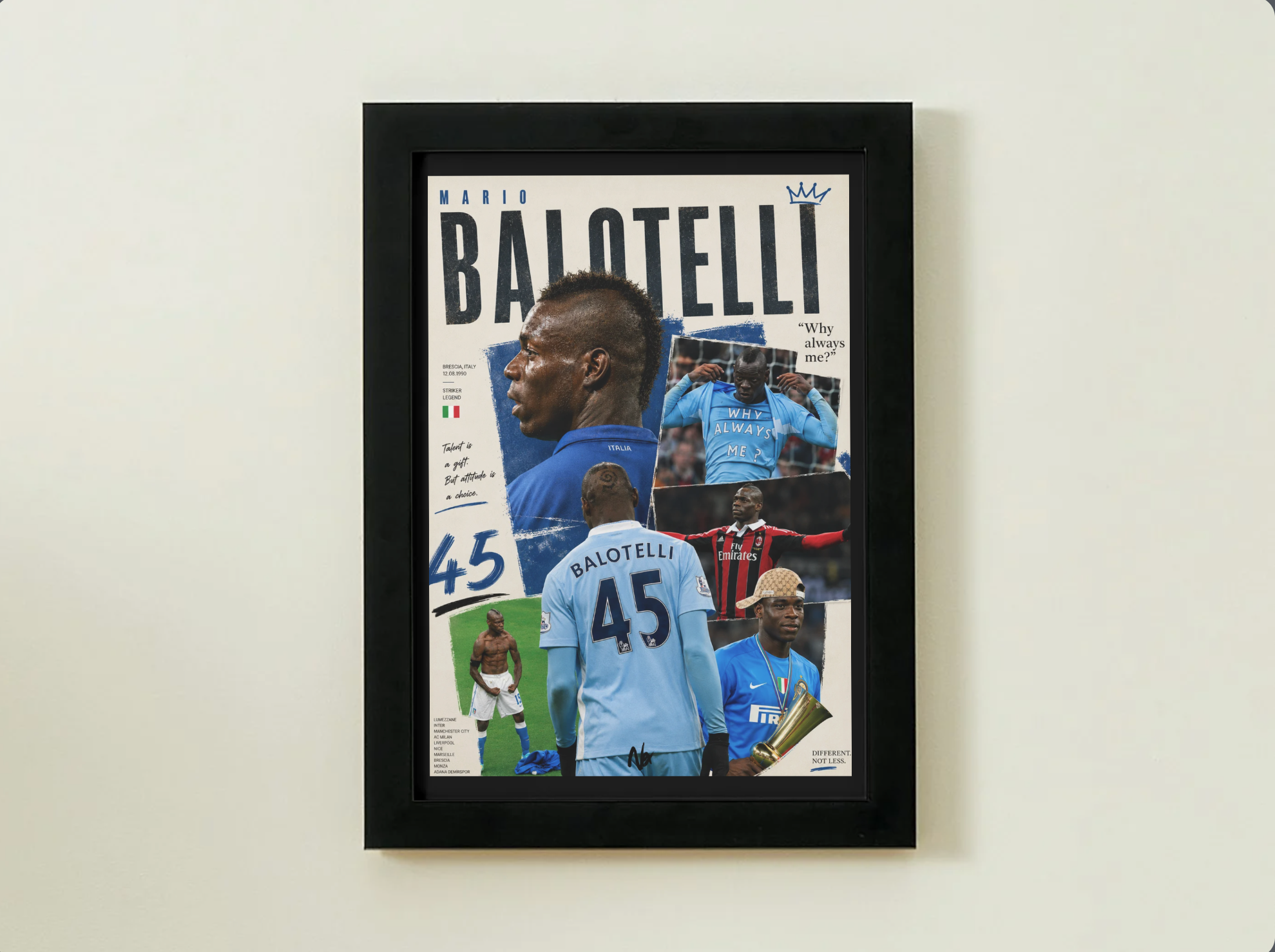 Plakat w ramce – Mario Balotelli