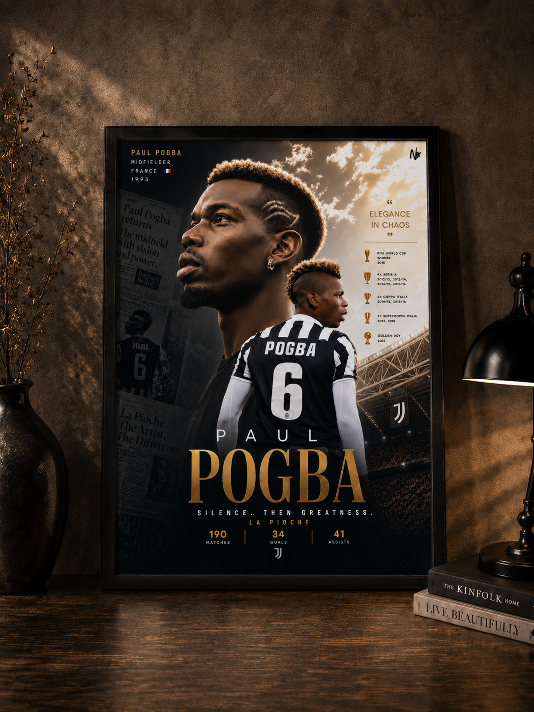 Plakat w ramce – Paul Pogba Juventus