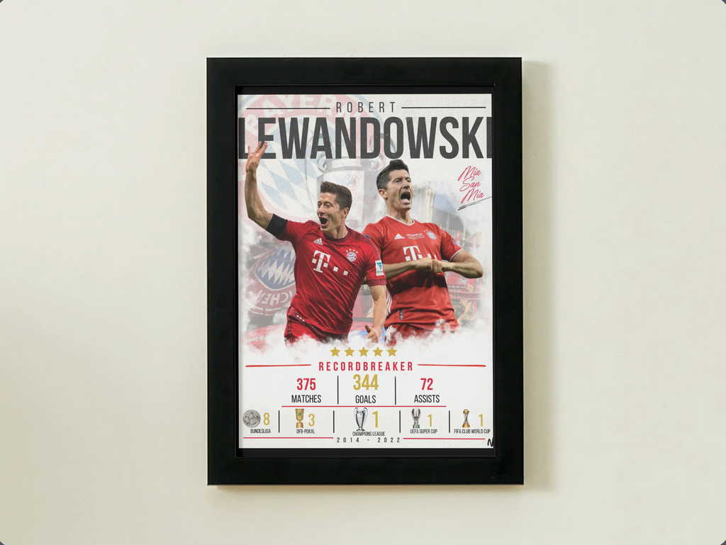 Plakat w ramce – Lewandowski Bayern Monachium