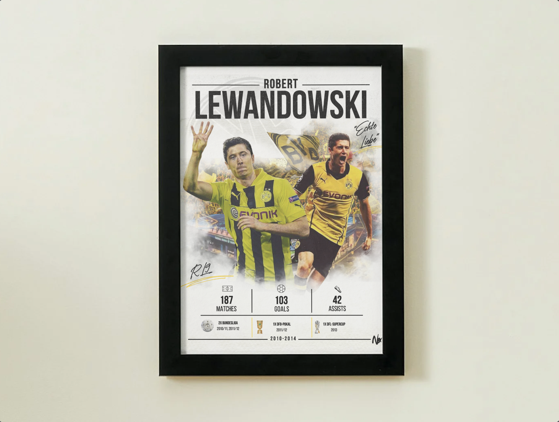 Plakat w ramce – Lewandowski Borussia Dortmund